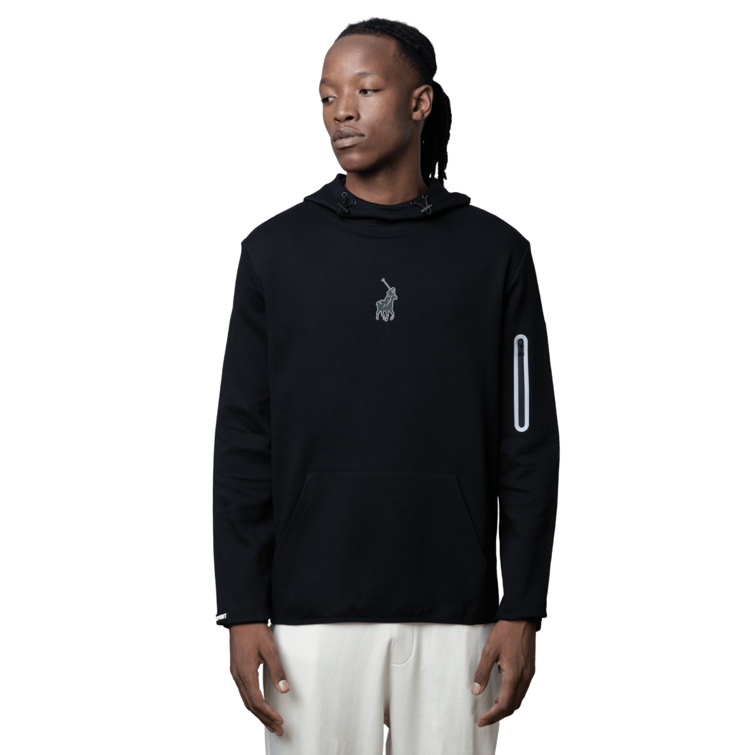 Polo Hoodie Sport Black